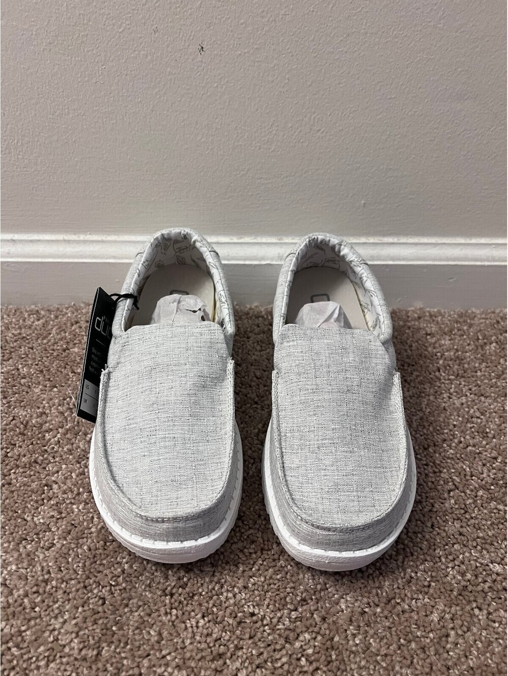 Hey Dude Womens Chambray Grey Misty size 5